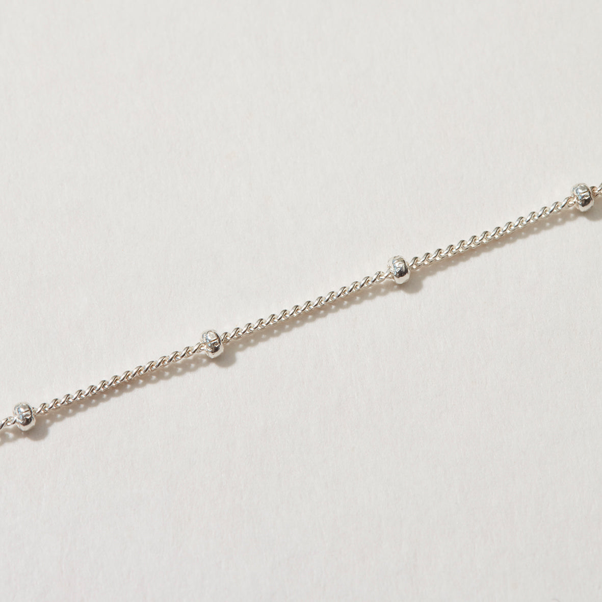 Minimalist Bead Chain Necklace Silver