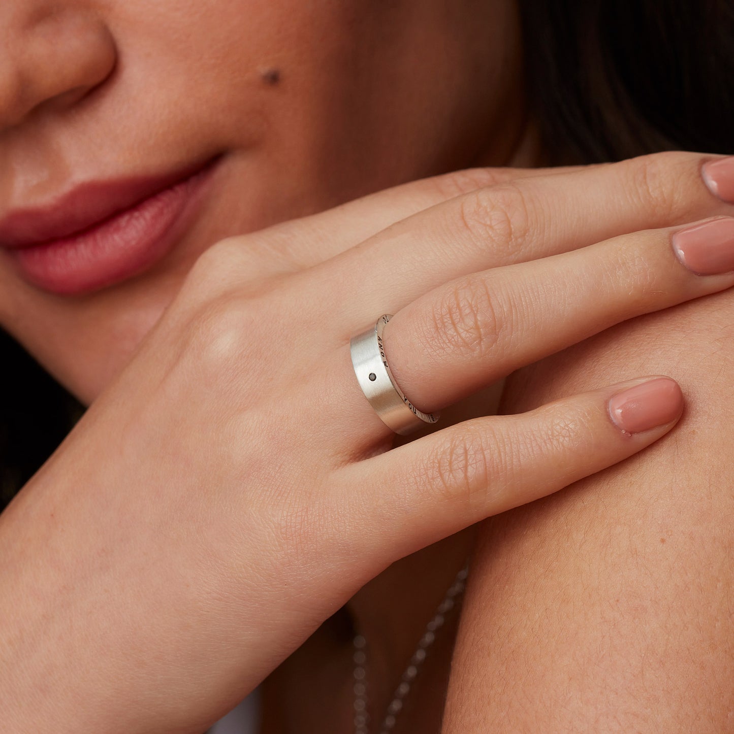 Chunky Personalised Silver Ring Unisex