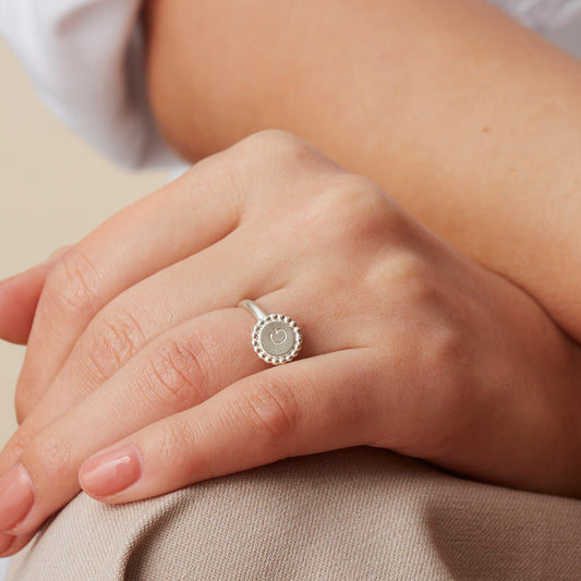 Personalised Beaded Initial Stacking Rings