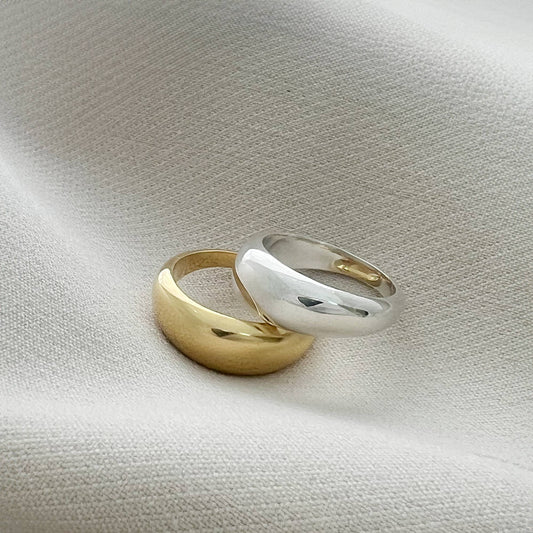 Large Dome Ring in Sterling Silver or Gold Vermeil