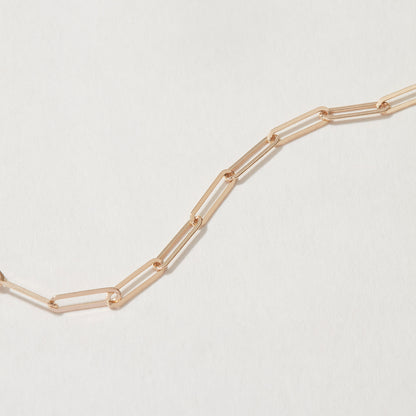 Detailed image of the gold vermeil paperclip chain necklace with bold, elongated links, perfect for layering.