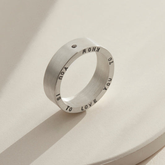 Chunky Personalised Silver Ring Unisex