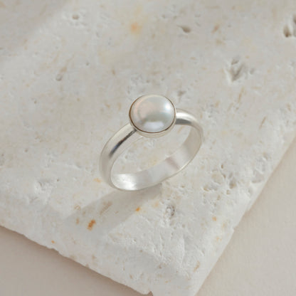 Sterling Silver Pearl Ring