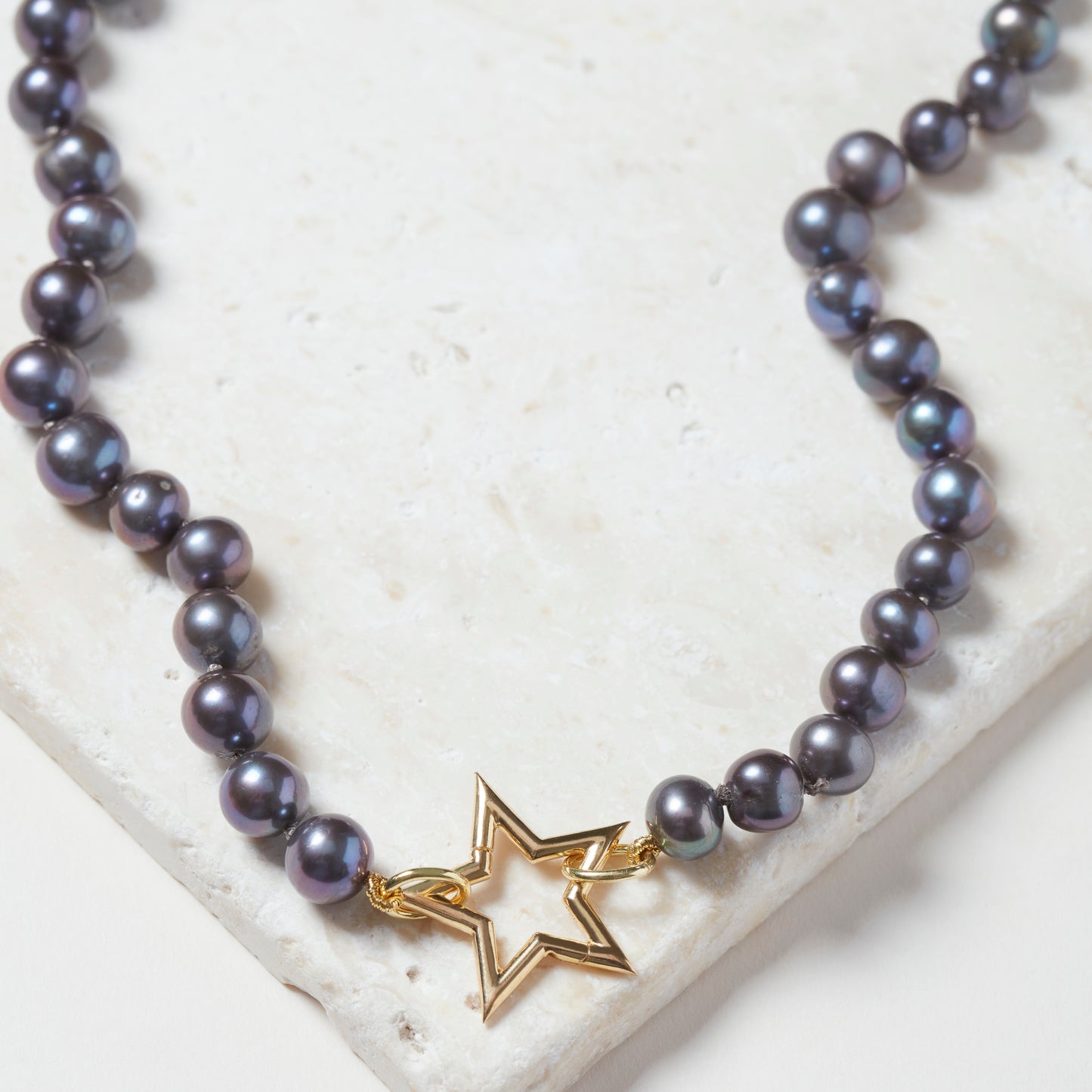 Pearl Necklace with Star Clasp