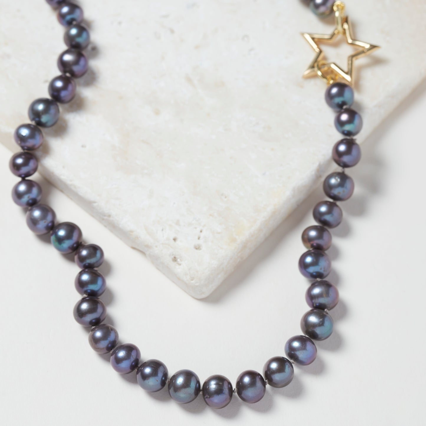 Pearl Necklace with Star Clasp