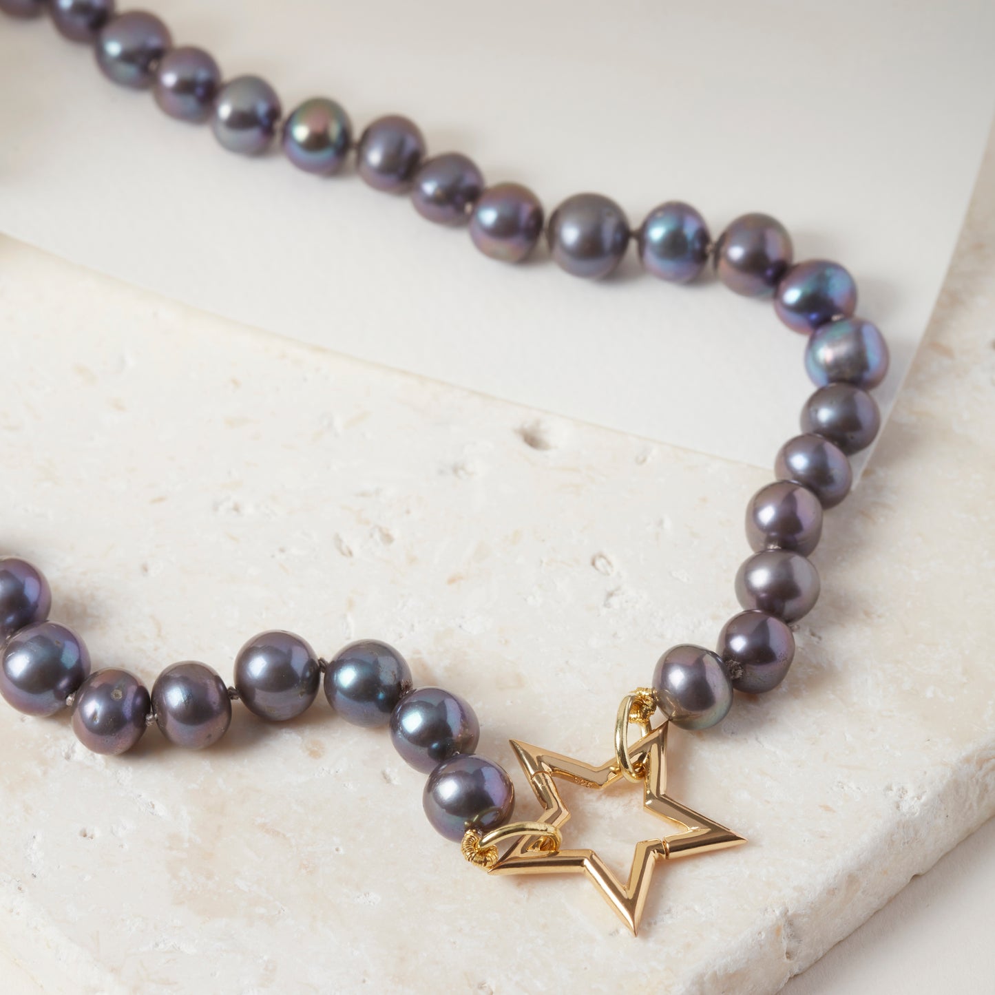 Pearl Necklace with Star Clasp