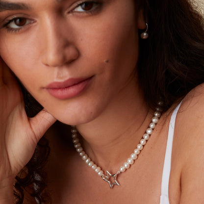 Pearl Necklace with Star Clasp