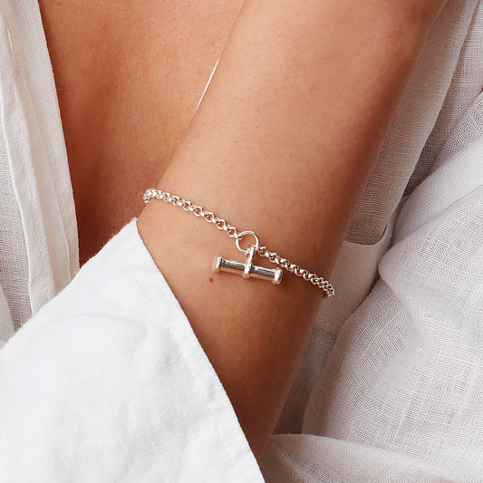 Sterling Silver T Bar Bracelet