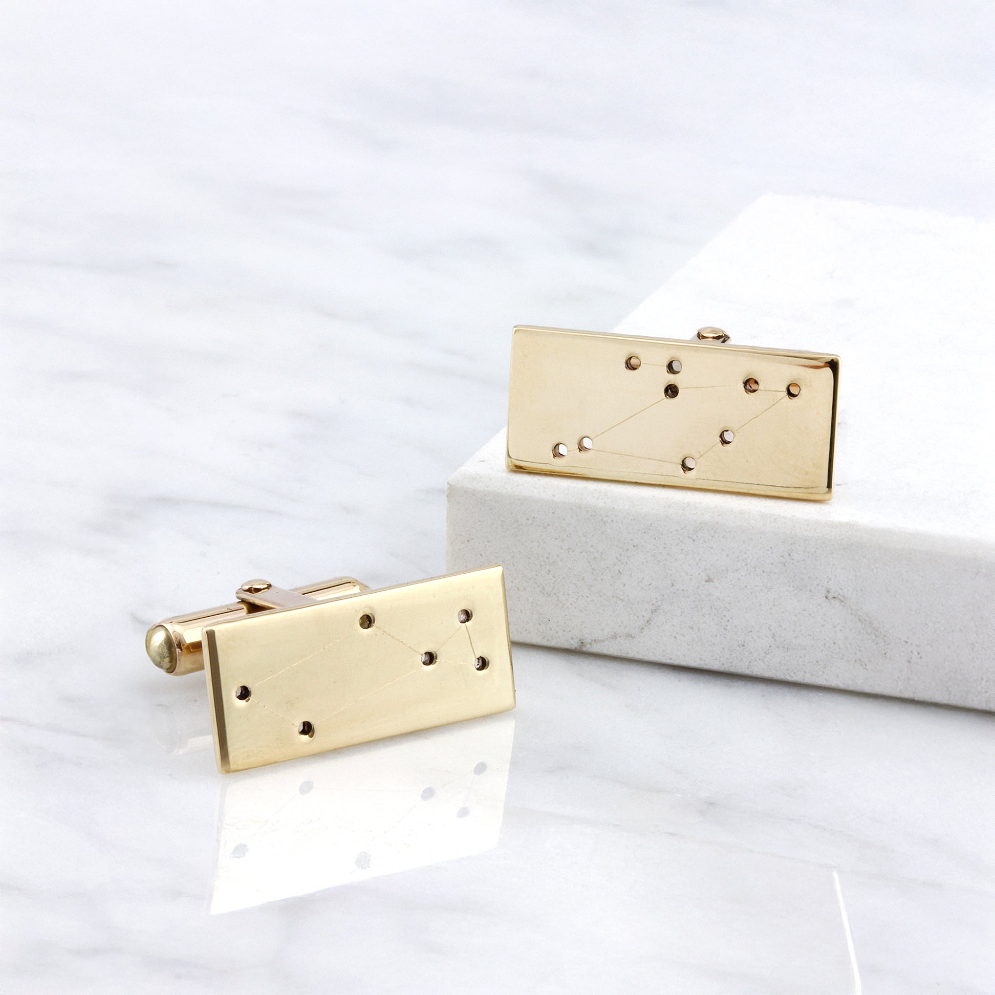 Luxury 9ct Gold Constellation Cufflinks, handcrafted with precision.