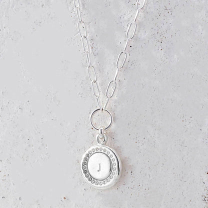 Personalised Initial Medallion Necklace Silver