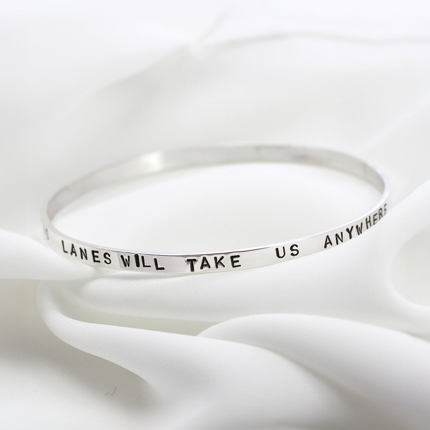 Personalised Sterling Silver Narrative Bangle