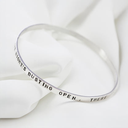 Personalised Sterling Silver Narrative Bangle