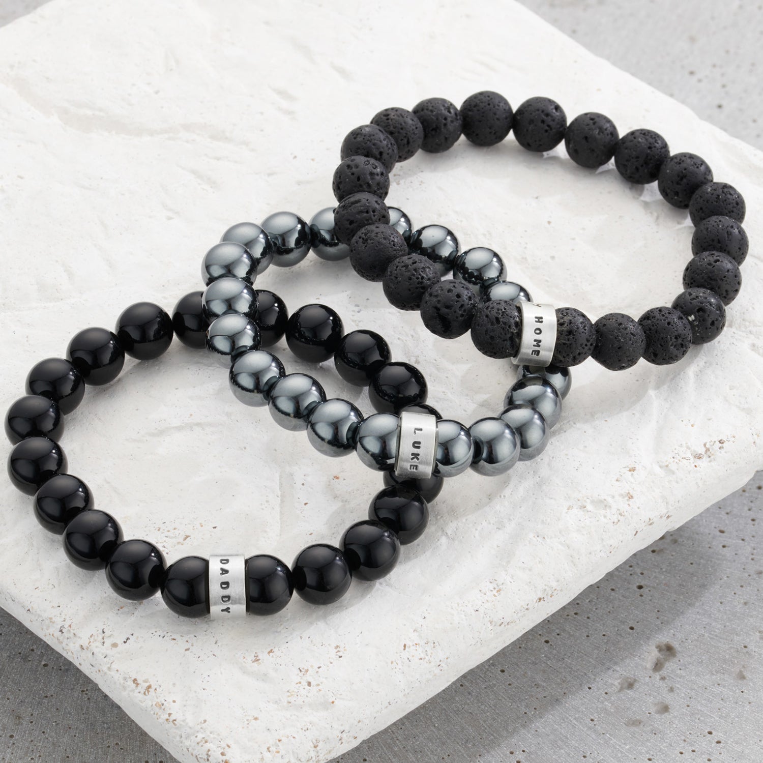 Mens silver hot sale bead bracelet