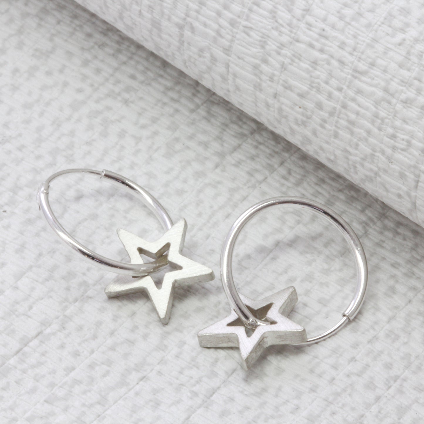 Sterling Silver Star Hoop Earrings – soremijewelleryuk