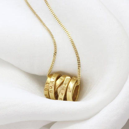 Personalised Gold Scroll Necklace